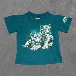 Vintage Busch Gardens Animal Print Toddler Kids Shirt Xs 2-4